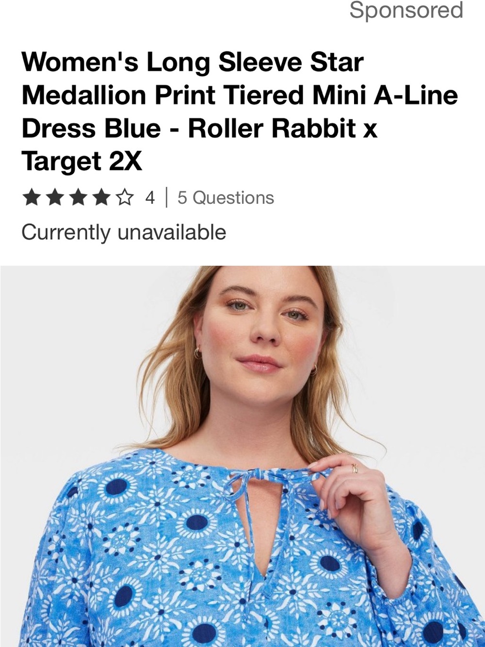 Star Medallion Print Tiered Mini A-Line Dress - Roller Rabbit x Target